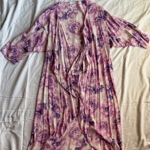 LuLaRoe Floral Kimono - Pink and Purple